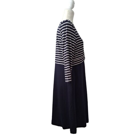 Seraphine Women's Navy Stripe 3/4 Sleeve Nautical Simone Dress Maternity Sz 14 - Picture 5 of 9